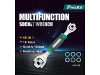 PROSKIT Chave Multifunções 48em1 Hexagonal/Quadrada PROSKIT Chave Multifunções 48em1 Hexagonal/Quadrada